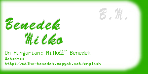 benedek milko business card